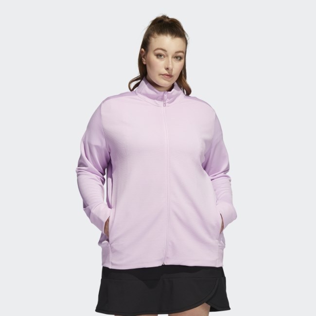 Lilac Textured Full-Zip Jacket (Plus Size) Adidas