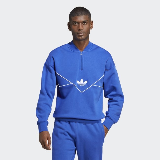 Adicolor Seasonal Archive Half-Zip Crew Sweatshirt Blue Adidas