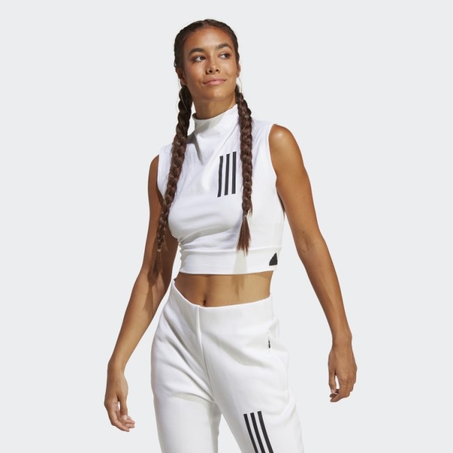 Mission Victory Sleeveless Cropped Top Adidas White