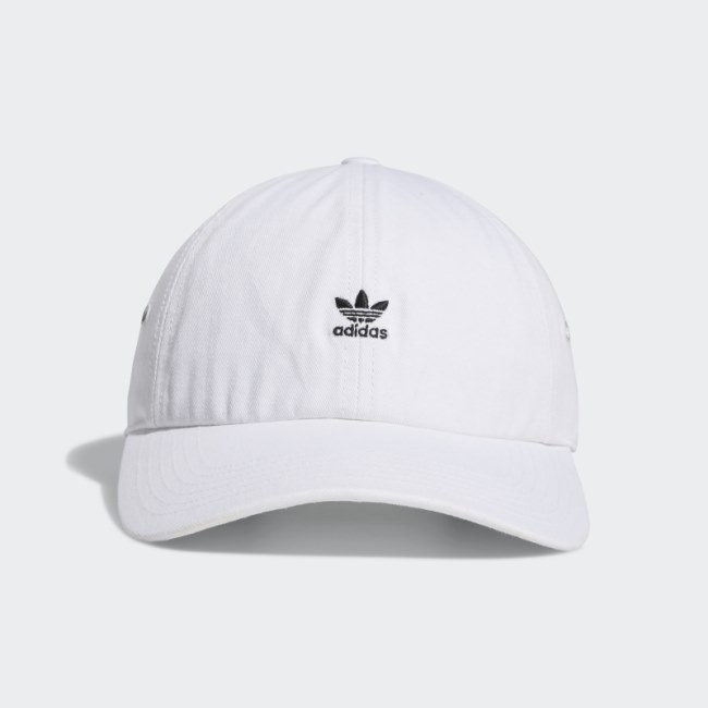 White Mini Logo Relaxed Hat Adidas