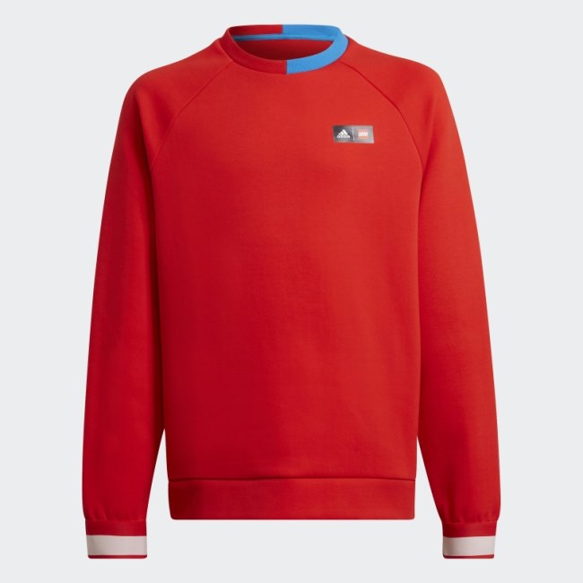Red Fashion Adidas x LEGO Tech Pack Crew Sweater