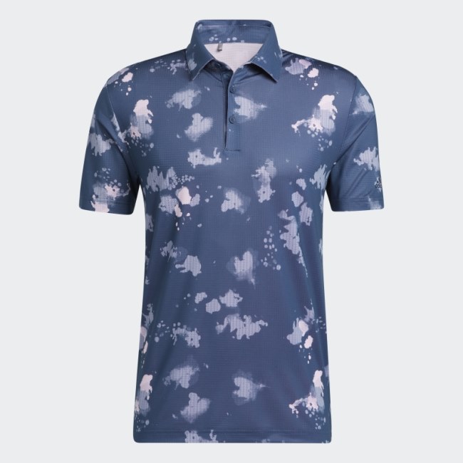 Adidas Navy Splatter-Print Polo Shirt