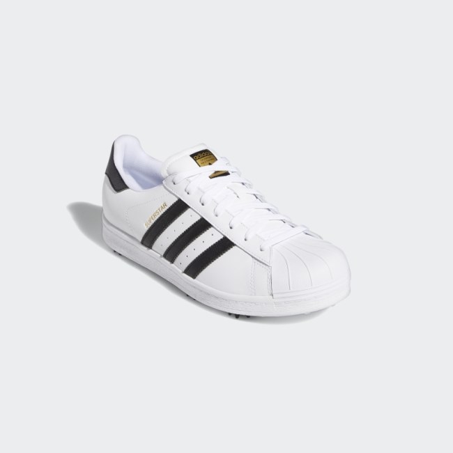 Adidas White Golf Superstar Spiked Shoes