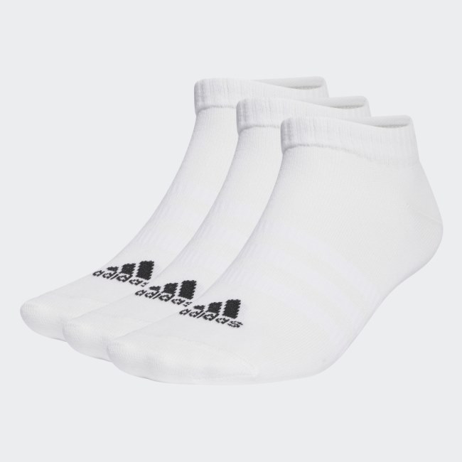 Thin and Light Sportswear Low-Cut Socks 3 Pairs Adidas White
