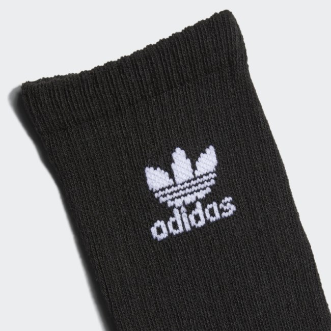 Adidas White Trefoil Crew Socks 6 Pairs