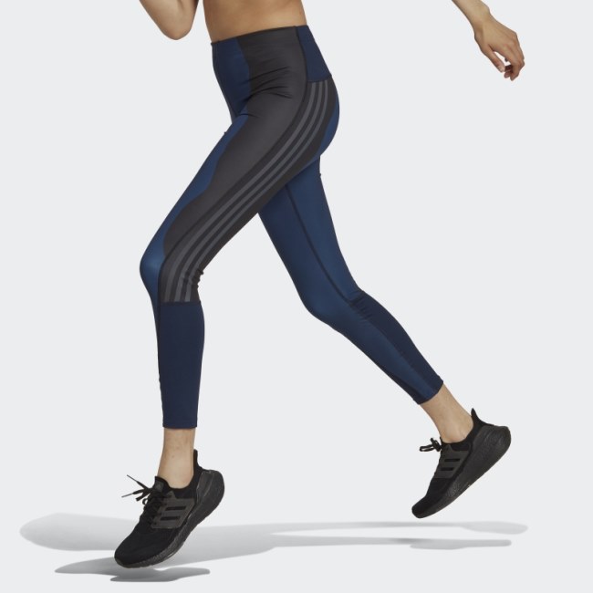 Adidas Marimekko Run Icons 3-Stripes 7/8 Running Leggings Navy