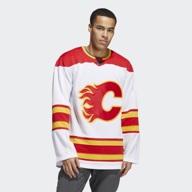 White Flames Away Authentic Pro Jersey Adidas