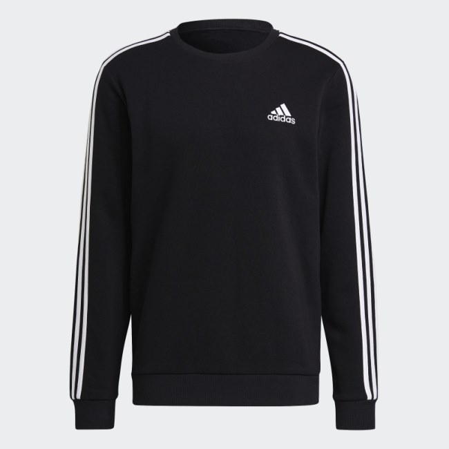 Essentials Fleece 3-Stripes Sweatshirt Black Adidas