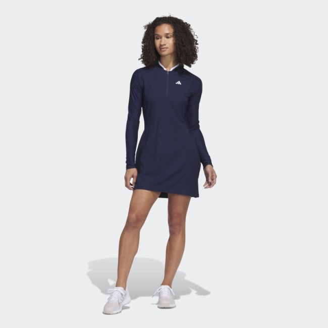 Long Sleeve Golf Dress Navy Adidas