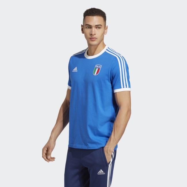 Blue Italy 3-Stripes T-Shirt Adidas