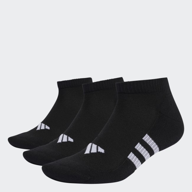 Black Adidas Performance Cushioned Low Socks 3 Pairs