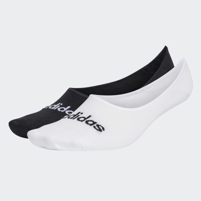 White Adidas Thin Linear Ballerina Socks 2 Pairs
