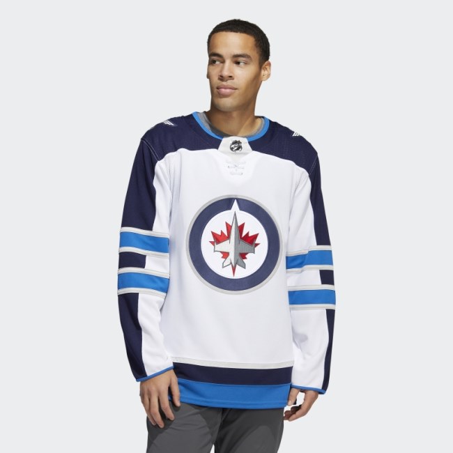 White Adidas Jets Away Authentic Pro Jersey