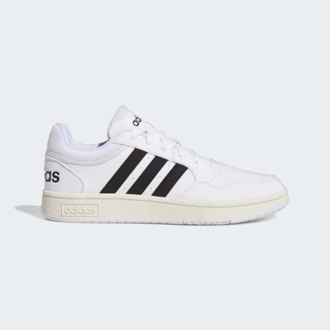 White Adidas Hoops 3.0 Low Classic Vintage Shoes Fashion