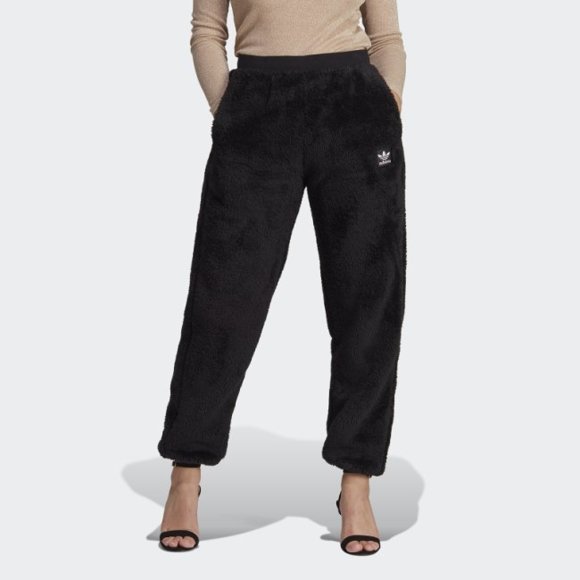 Black Adidas Essentials+ Fluffy Teddy Pants