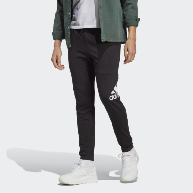 Black Essentials Single Jersey Tapered Badge of Sport Pants Adidas