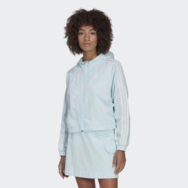 Adidas Adicolor Classics Poplin Hooded Track Jacket Blue