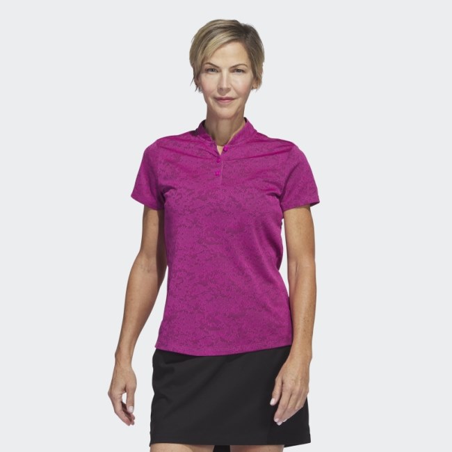 Fuchsia Adidas Jacquard Golf Polo Shirt