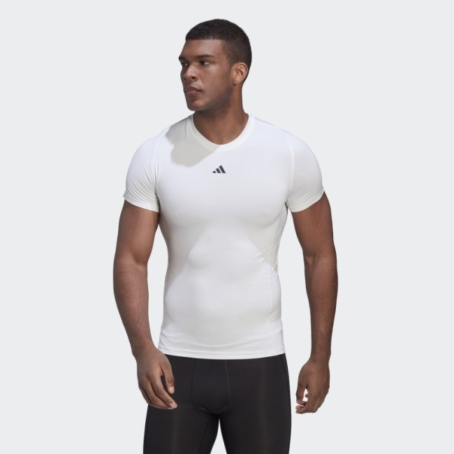 White Techfit Training T-Shirt Adidas
