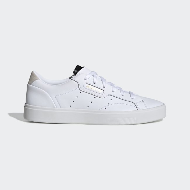 White Adidas Sleek Shoes Fashion