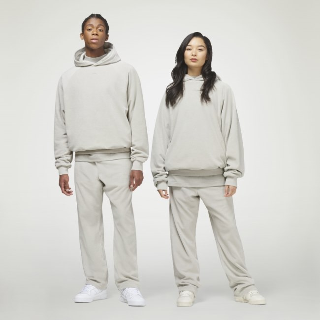 Metal Grey Adidas Basketball Velour Hoodie Fashion