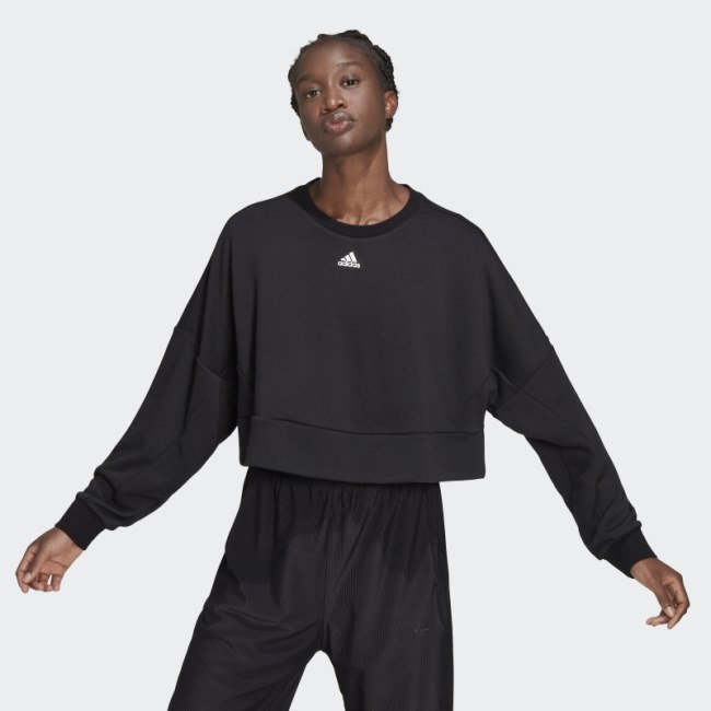 Black AEROREADY Studio Loose Sweatshirt Adidas