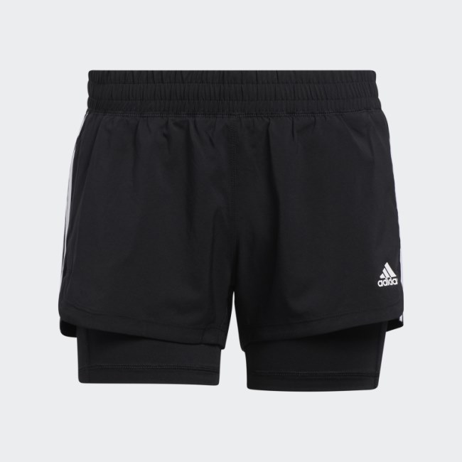 Pacer 3-Stripes Woven Two-in-One Shorts Adidas Black
