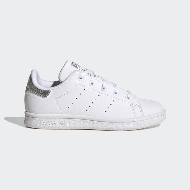 Silver Adidas Stan Smith Shoes