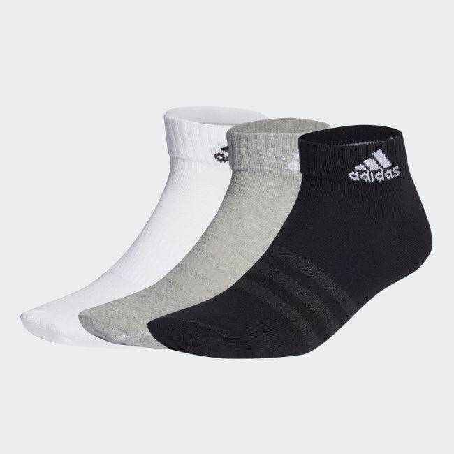 Thin and Light Ankle Socks 3 Pairs Adidas Medium Grey