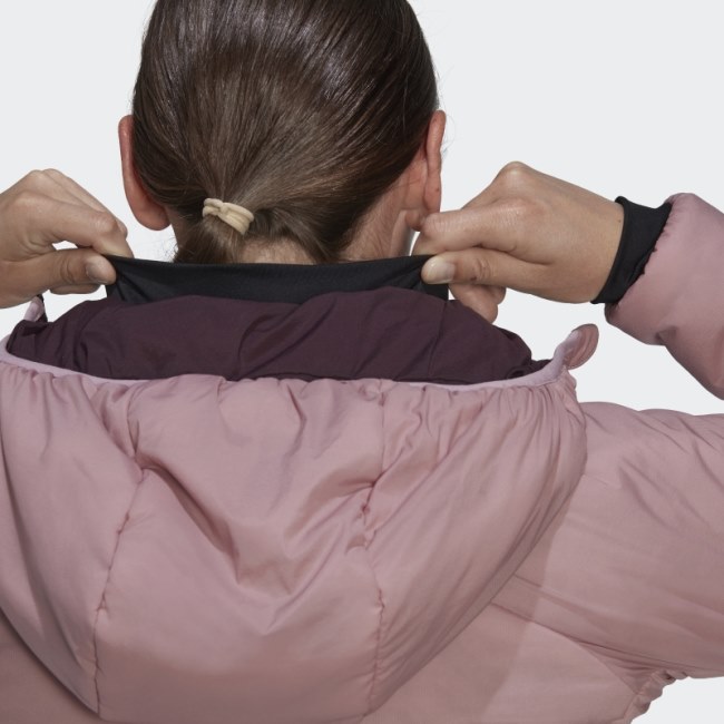 Mauve Adidas TERREX Techrock Stretch PrimaLoft Hooded Jacket
