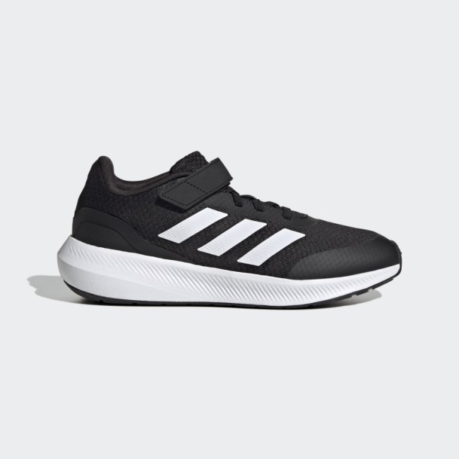 Black Adidas RunFalcon 3.0 Elastic Lace Top Strap Shoes
