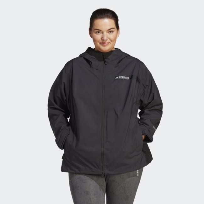 Terrex Multi RAIN.RDY 2.5-Layer Rain Jacket (Plus Size) Black Adidas