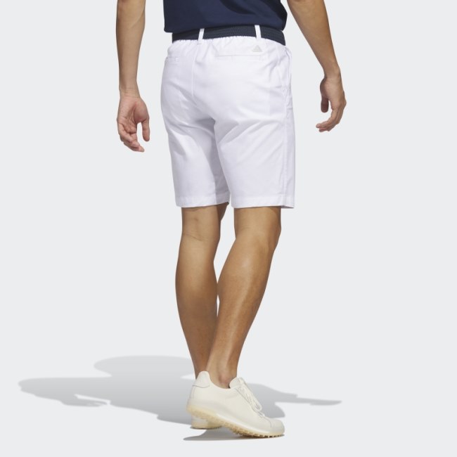 White Adidas Go-To 9-Inch Golf Shorts