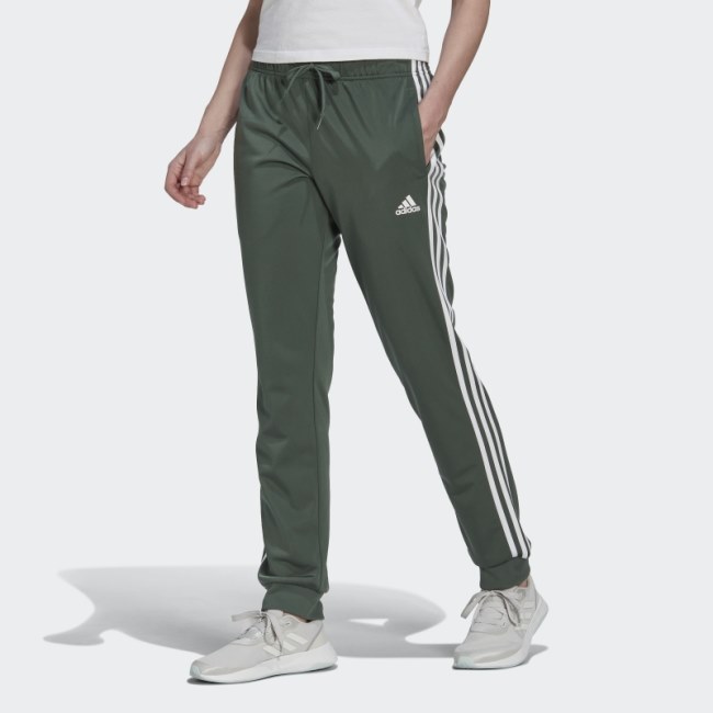 Primegreen Essentials Warm-Up Slim Tapered 3-Stripes Track Pants Green Oxide Adidas