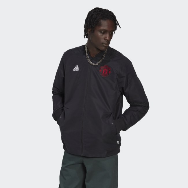 Black Manchester United Travel Jacket Adidas