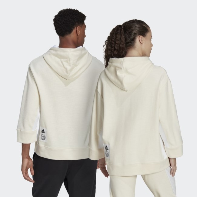 Reversed French Terry Hoodie (Gender Neutral) Undyed Adidas