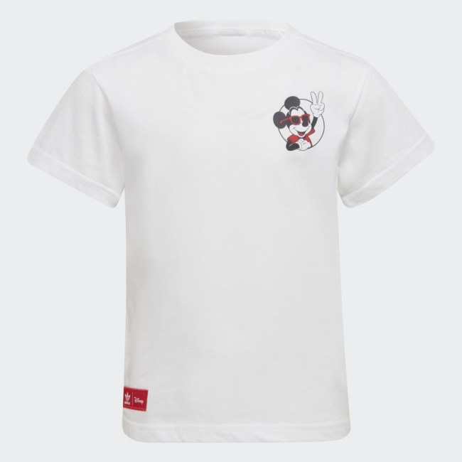 White Adidas Disney Mickey and Friends T-Shirt