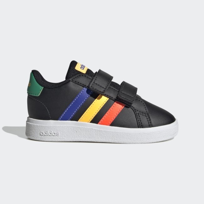 Black Grand Court Lifestyle Hook and Loop Shoes Adidas