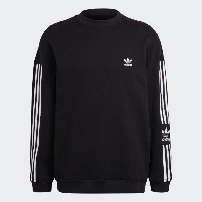 Adidas Black Adicolor Classics Lock-Up Trefoil Crewneck Sweatshirt