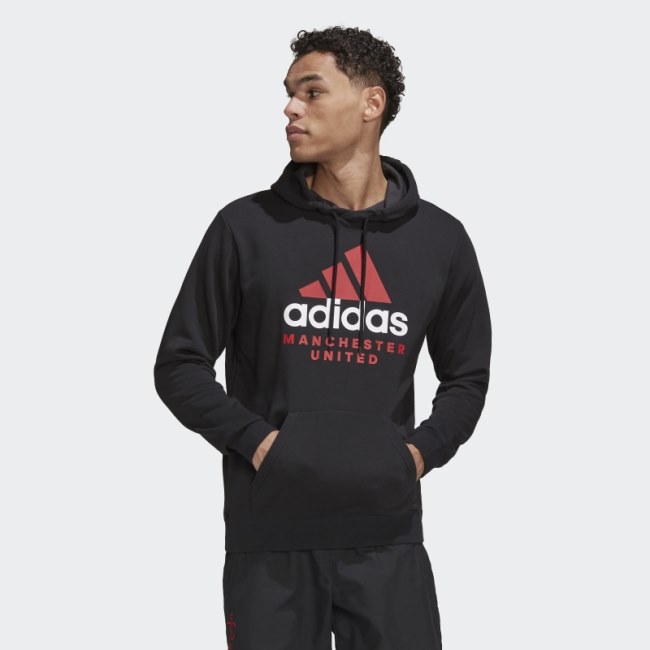 Black Adidas Manchester United DNA Graphic Hoodie
