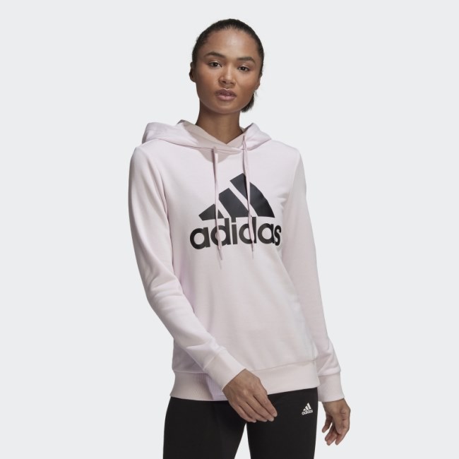 Adidas Pink Essentials Relaxed Logo Hoodie