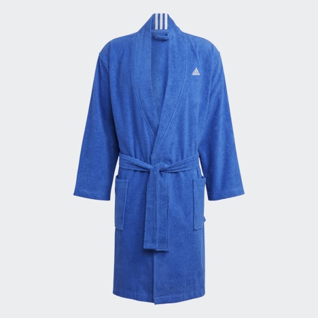 Adidas Cotton Dressing Gown Blue