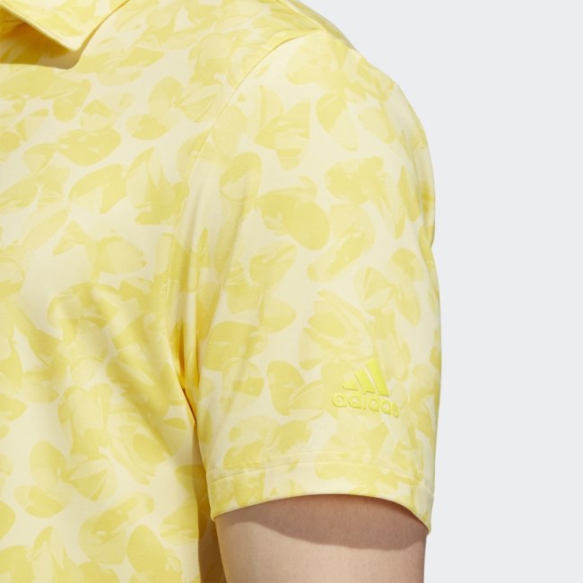 Yellow Adidas Prisma-Print Polo Shirt