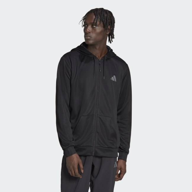 Black Adidas Train Essentials Seasonal Training Full-Zip Jacket