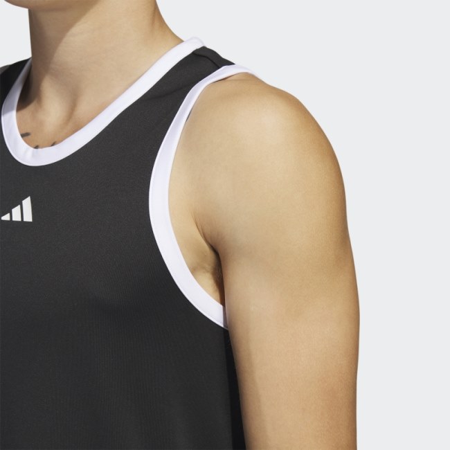 Adidas Legends Basketball 3-Stripes Tank Top Black Hot
