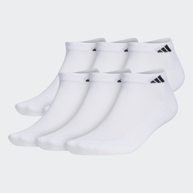 Athletic Cushioned Low Socks 6 Pairs White Adidas