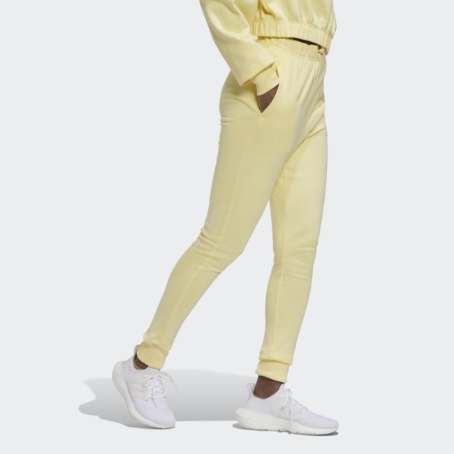 Yellow Adidas Studio Lounge High-Waist Pants