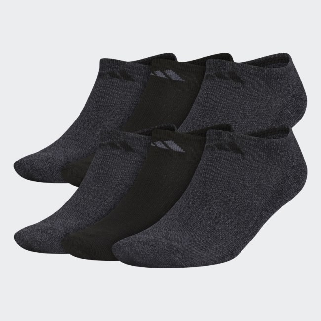 Adidas Athletic No-Show Socks 6 Pairs Black