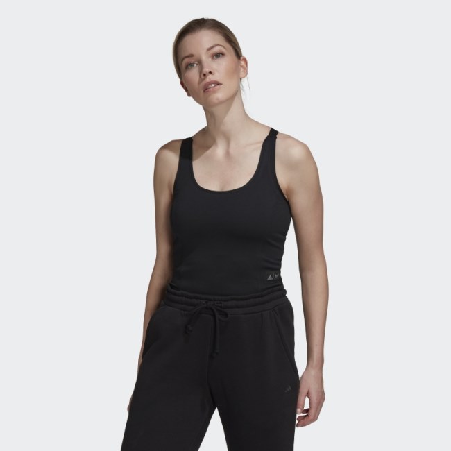 Black Parley Run for the Oceans Cropped Tank Top Adidas