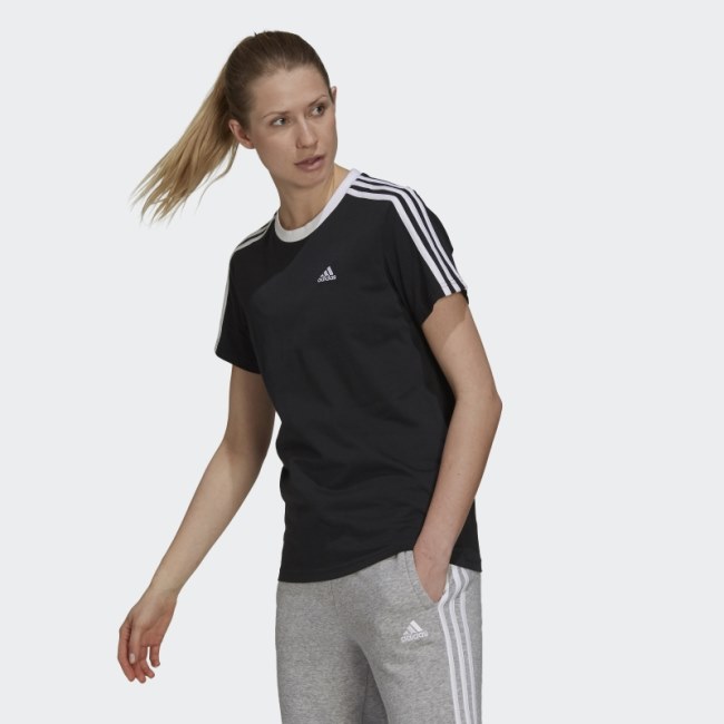 Adidas Black Essentials 3-Stripes T-Shirt